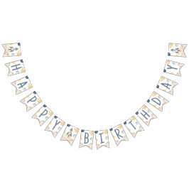 Ruimte eerste reis rond de zon verjaardagsfeestje vlaggetjes