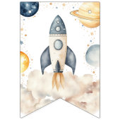 Ruimte eerste reis rond de zon verjaardagsfeestje vlaggetjes (Eerste vlag)