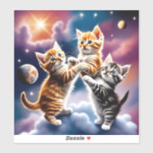 Ruimte en een kat sticker (Vel)