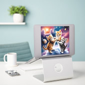 Ruimte en een kat sticker (Laptop op bureau)