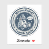 Ruimte- en gameduur "Blast Off?" Raket Sticker (Vel)