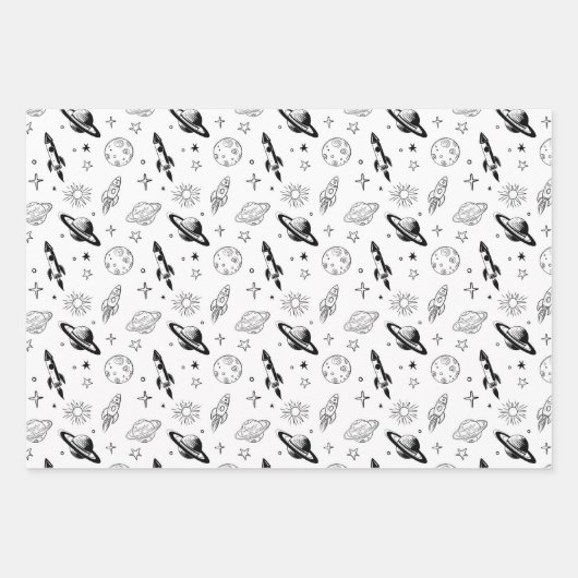 Ruimte en Planet Galaxy Inpakpapier Vel (Voorkant 2)