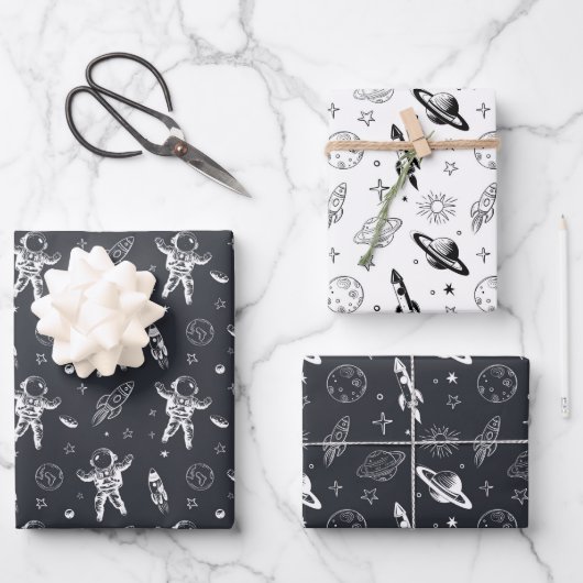 Ruimte en Planet Galaxy Inpakpapier Vel (Voorkant)