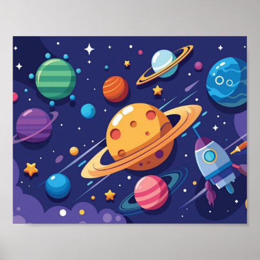 Ruimte- en planetaire thema poster (Voorkant)