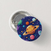 Ruimte- en planetaire thema ronde button 3,2 cm (Voorkant /achterkant)