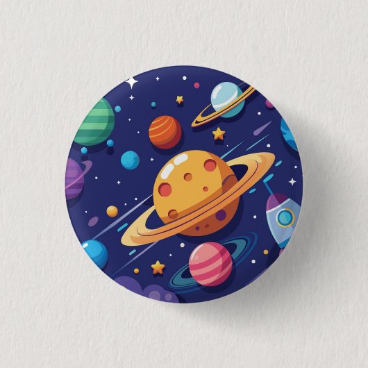 Ruimte- en planetaire thema ronde button 3,2 cm (Voorkant)