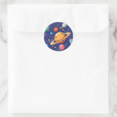 Ruimte- en planetaire thema ronde sticker (Tas)