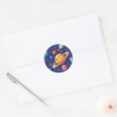 Ruimte- en planetaire thema ronde sticker (Envelop)