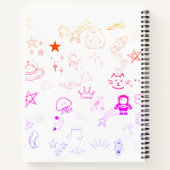 Ruimte en Planeten Doodle Gepersonaliseerd Notitie Notitieboek (Achterkant)