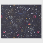 Ruimte Galaxy-constellatie naadloos patroon Cadeaupapier (Vlak)