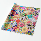 Ruimte Galaxy-constellatie naadloos patroon Cadeaupapier (Uitgerold)