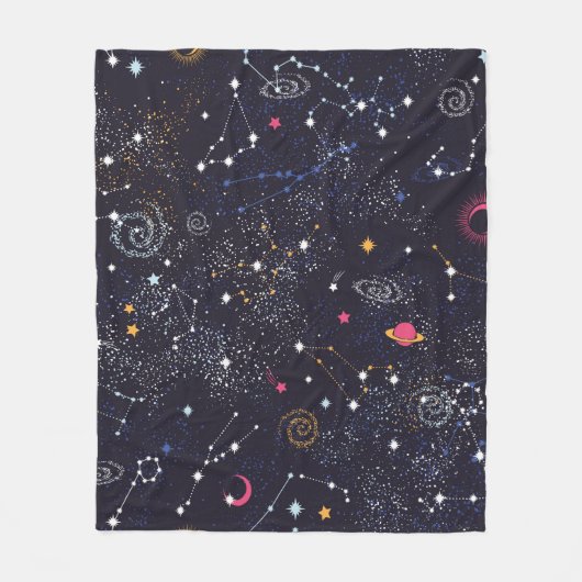 Ruimte Galaxy-constellatie naadloos patroon Fleece Deken (Voorkant)