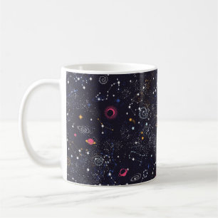 Ruimte Galaxy-constellatie naadloos patroon Koffiemok
