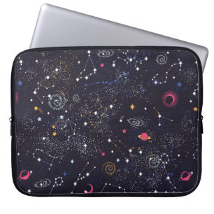 Ruimte Galaxy-constellatie naadloos patroon Laptop Sleeve