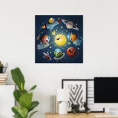 Ruimte Galaxy Kids  Poster (Thuiskantoor)