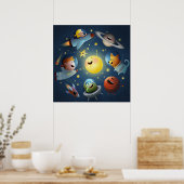 Ruimte Galaxy Kids  Poster (Keuken)