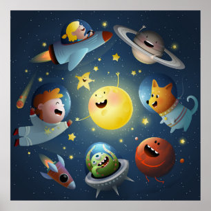 Ruimte Galaxy Kids Poster