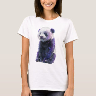 Ruimte Galaxy Panda Welp Paarse Vrouwen T-shirt