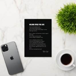 Ruimte houden voor liefdesgedicht folie wenskaart