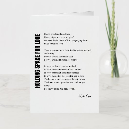 Ruimte houden voor liefdesgedicht folie wenskaart (Voorkant)