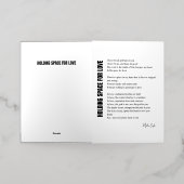 Ruimte houden voor liefdesgedicht folie wenskaart (Buiten Laag)