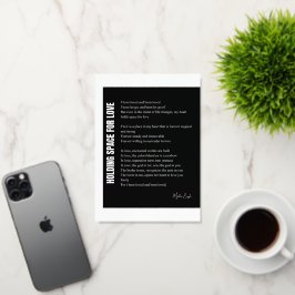 Ruimte houden voor liefdesgedicht folie wenskaart