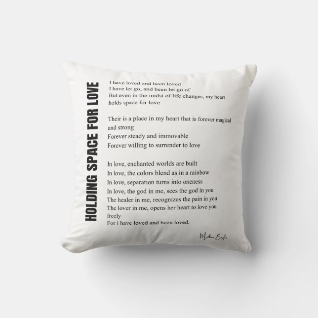 Ruimte houden voor liefdesgedicht kussen (Voorkant)