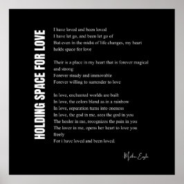 Ruimte houden voor liefdesgedicht muurkunst poster