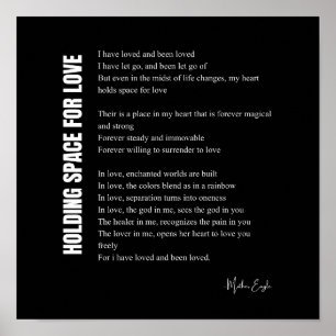 Ruimte houden voor liefdesgedicht muurkunst poster