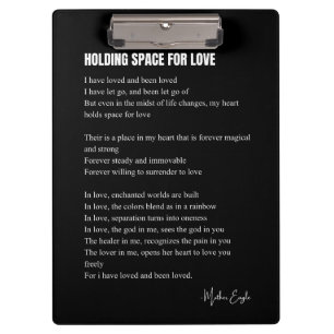 Ruimte houden voor liefdesgedicht muurkunst poster klembord