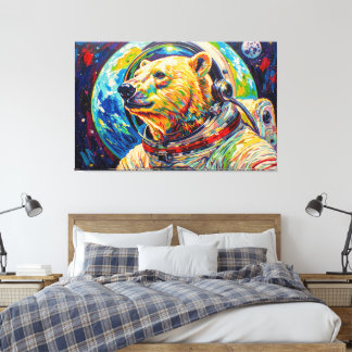 RUIMTE IJSBEER CANVAS AFDRUK