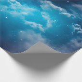 Ruimte in de nachtelijke hemel met wolken en sterr cadeaupapier (Hoek)