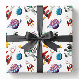 Ruimte Inpakpapier, Astronaut Cadeauverpakking Cadeaupapier