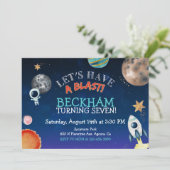 RUIMTE INVITE, KIDS BIRTHDAY, RUIMTETHEMA  AANKONDIGING (Staand voorkant)