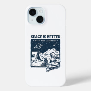 Ruimte is beter met het kampvuur iPhone 15 case