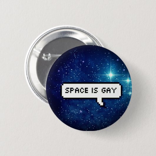 Ruimte is homo ronde button 5,7 cm (Voorkant /achterkant)