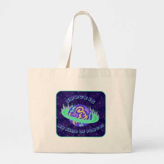 Ruimte is mijn soort plek voor vun slogan kunst grote tote bag (Voorkant)