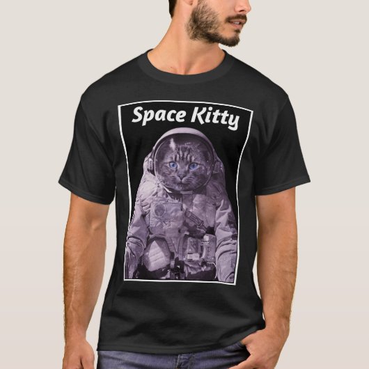Ruimte Kat Buitenruimte Kat Astronaut Galaxy T-shirt (Voorkant)