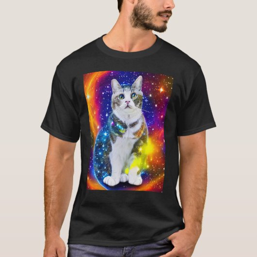 Ruimte Kat Kitty Kitten In Kat Stijl 3 T-shirt (Voorkant)