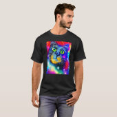 Ruimte Kat Kitty Kitten In Kat Stijl 8 T-shirt (Voorkant volledig)
