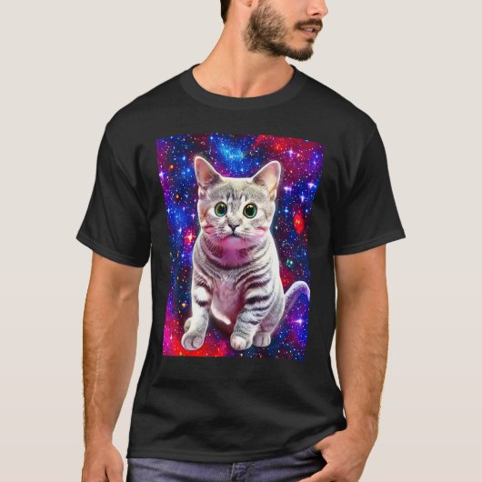 Ruimte Kat Kitty Kitten In Kat Stijl T-shirt (Voorkant)