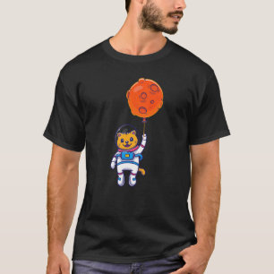 Ruimte Kat Maan Planeten Astronaut Ruimte Ballonne T-shirt