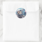 Ruimte Kat Ronde Sticker (Tas)