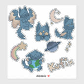 Ruimte kat stickers (Vel)