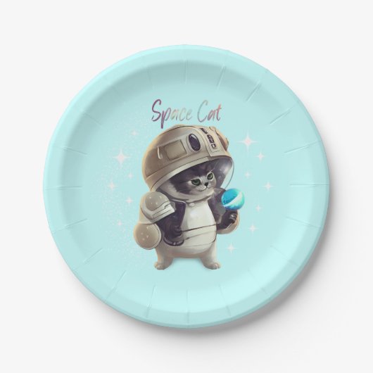 Ruimte-kat-thema Papieren Bordje (Voorkant)