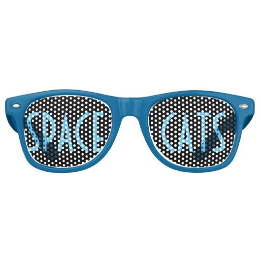 Ruimte Katten (blauw) Retro Zonnebril (Voorkant)