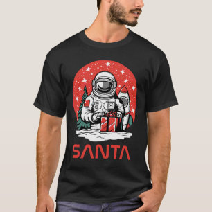 Ruimte Kerstman Astronaut Kosmos Presenteert Cool T-shirt