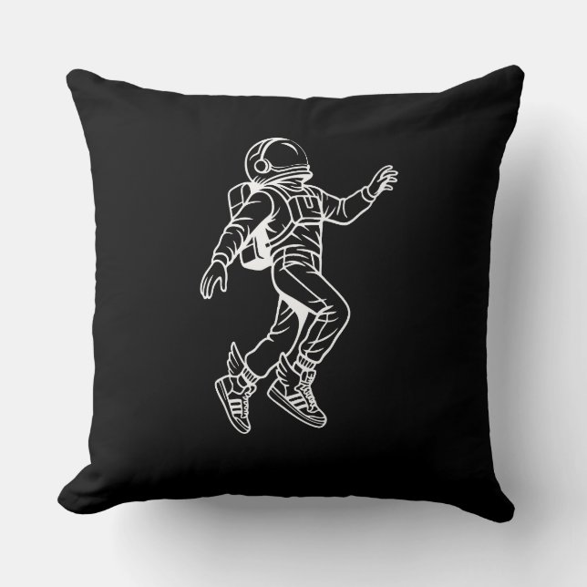 Ruimte kicks: gevleugelde astronaut vlucht kussen (Voorkant)