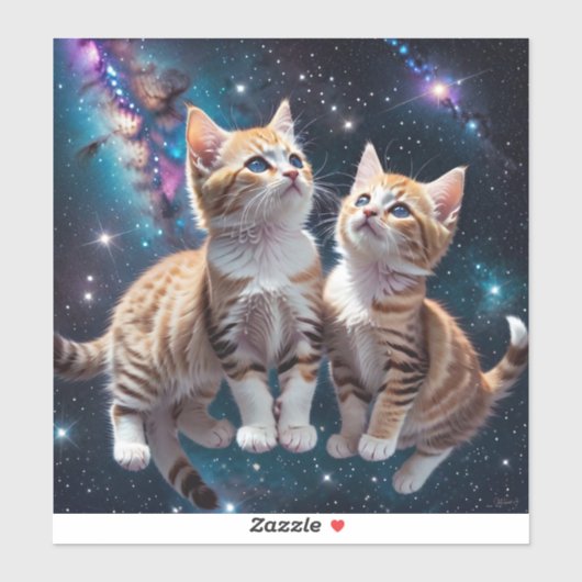 Ruimte Kittens in de Melkweg Sticker (Vel)