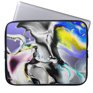 Ruimte. Klein-witte achtergrond. Rooklaat-Afbeeldi Laptop Sleeve